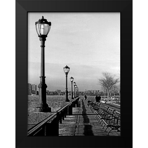 Battery Park City III Black Modern Wood Framed Art Print by Pica, Jeff