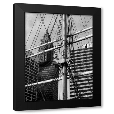 South Street Seaport II Black Modern Wood Framed Art Print by Pica, Jeff