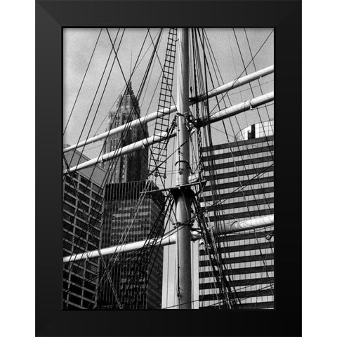 South Street Seaport II Black Modern Wood Framed Art Print by Pica, Jeff