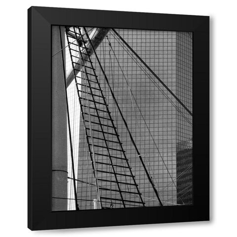 South Street Seaport III Black Modern Wood Framed Art Print with Double Matting by Pica, Jeff