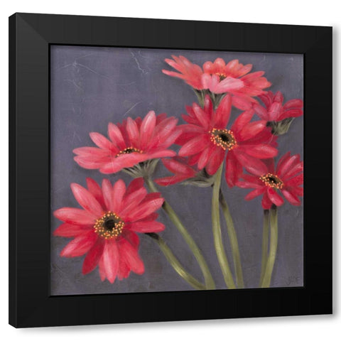 Gerbers on Grey II Black Modern Wood Framed Art Print by Reynolds, Jade