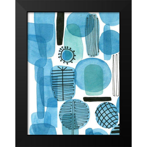 Mod Orbit I Black Modern Wood Framed Art Print by Velasquez, Deborah