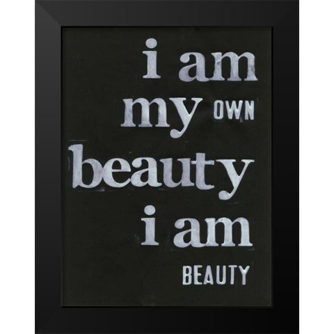 Be Beautiful I Black Modern Wood Framed Art Print by Velasquez, Deborah