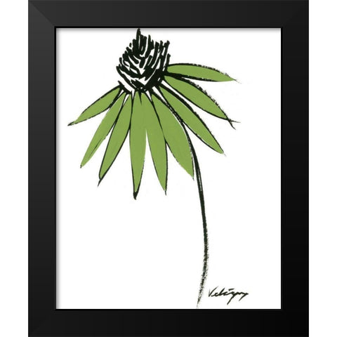 Graphic Cone Flower I Black Modern Wood Framed Art Print by Velasquez, Deborah