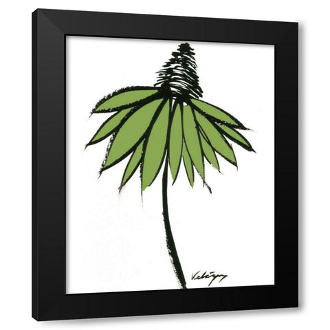 Graphic Cone Flower II Black Modern Wood Framed Art Print by Velasquez, Deborah