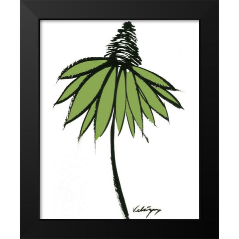 Graphic Cone Flower II Black Modern Wood Framed Art Print by Velasquez, Deborah