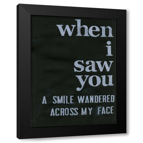 When I Saw You... II Black Modern Wood Framed Art Print by Velasquez, Deborah