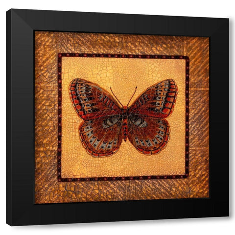 Crackled Butterfly - Fritillary Black Modern Wood Framed Art Print by Russell, Wendy