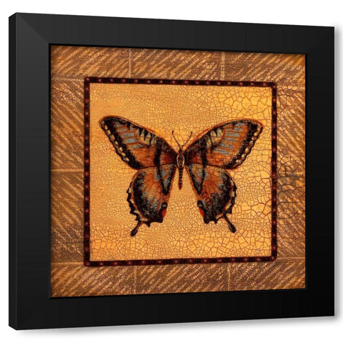 Crackled Butterfly - Swallowtail Black Modern Wood Framed Art Print by Russell, Wendy