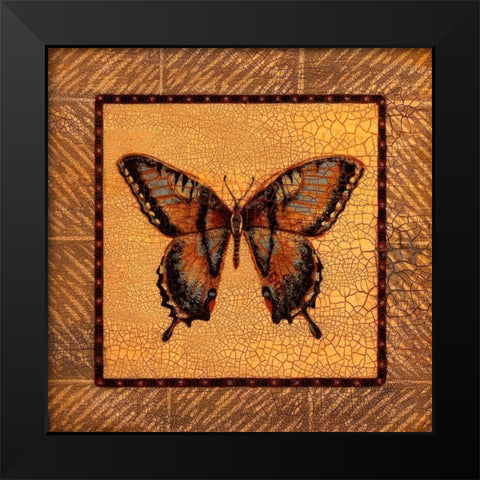 Crackled Butterfly - Swallowtail Black Modern Wood Framed Art Print by Russell, Wendy