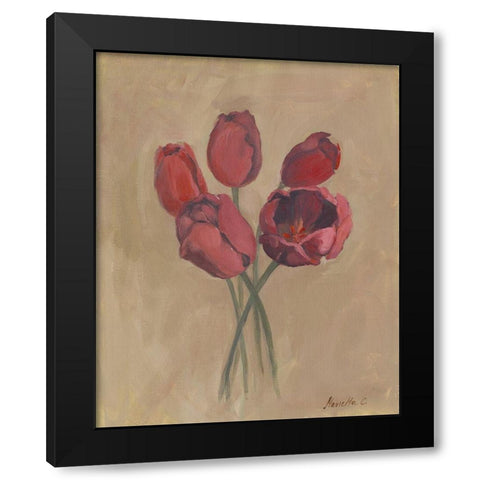 Blooms and Stems I Black Modern Wood Framed Art Print by Cohen, Marietta