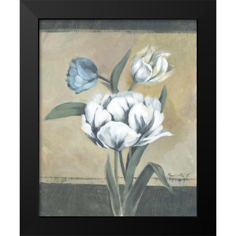 White Tulips I Black Modern Wood Framed Art Print by Cohen, Marietta