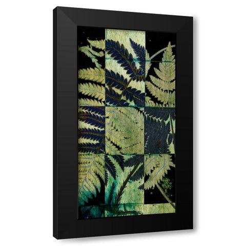Midnight Ferns I Black Modern Wood Framed Art Print with Double Matting by Vision Studio