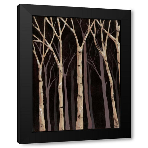 Midnight Birches I Black Modern Wood Framed Art Print by Reynolds, Jade