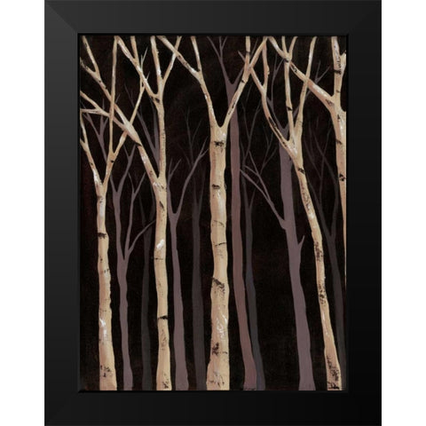 Midnight Birches I Black Modern Wood Framed Art Print by Reynolds, Jade