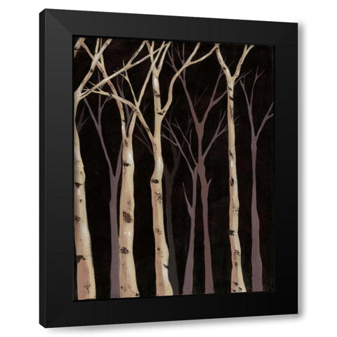Midnight Birches II Black Modern Wood Framed Art Print by Reynolds, Jade
