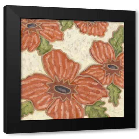 Persimmon Flora II Black Modern Wood Framed Art Print with Double Matting by Deans, Karen