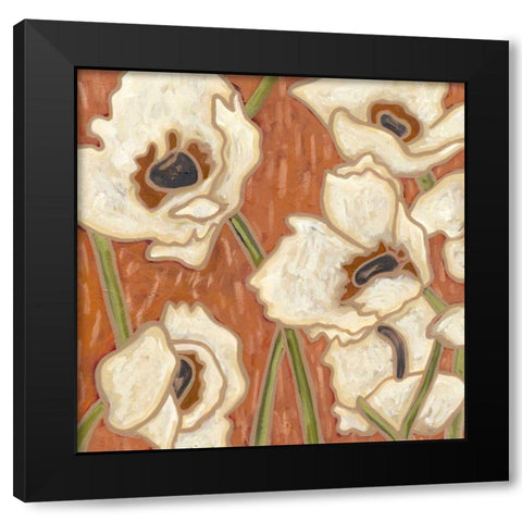Persimmon Floral III Black Modern Wood Framed Art Print by Deans, Karen