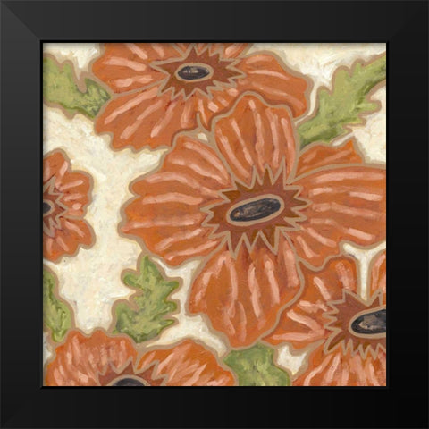 Persimmon Floral IV Black Modern Wood Framed Art Print by Deans, Karen