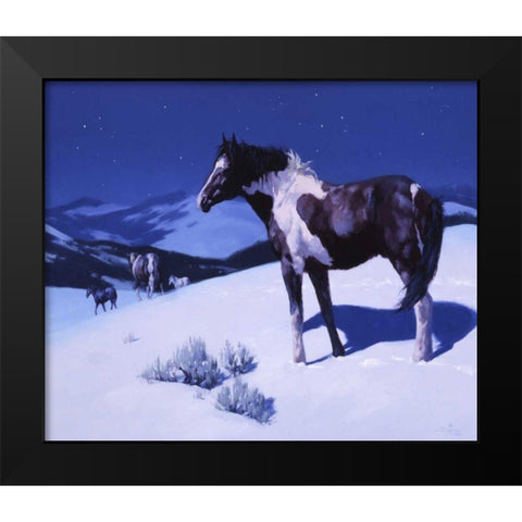 Painted Night Black Modern Wood Framed Art Print by Chapman, Julie T.