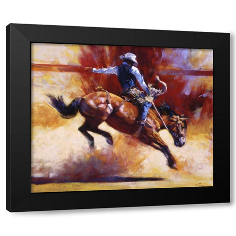 Yeehaw! Black Modern Wood Framed Art Print by Chapman, Julie T.