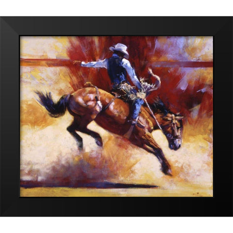 Yeehaw! Black Modern Wood Framed Art Print by Chapman, Julie T.