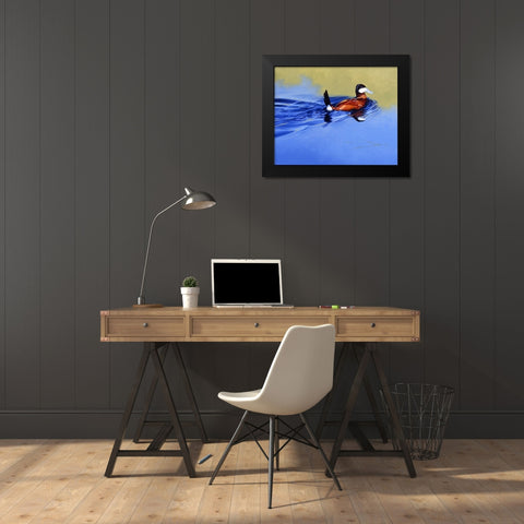 Ruddy and Blue Black Modern Wood Framed Art Print by Chapman, Julie T.