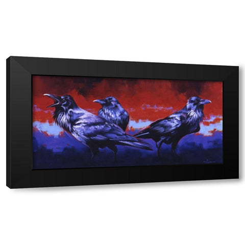 Ready to Rumble Black Modern Wood Framed Art Print with Double Matting by Chapman, Julie T.