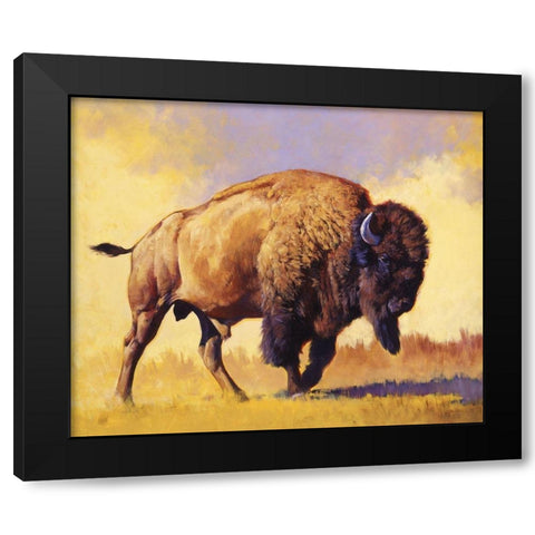 Tatanka Black Modern Wood Framed Art Print with Double Matting by Chapman, Julie T.