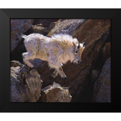 Rockhopper Black Modern Wood Framed Art Print by Chapman, Julie T.