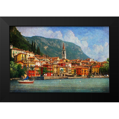 Custom Como Village (ASH) Black Modern Wood Framed Art Print by Vest, Chris