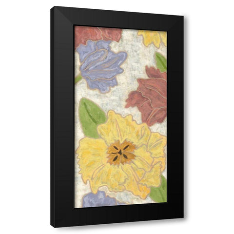 Confetti Poppies I Black Modern Wood Framed Art Print by Deans, Karen