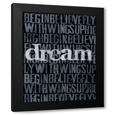 Dream Imagine... I Black Modern Wood Framed Art Print by Velasquez, Deborah