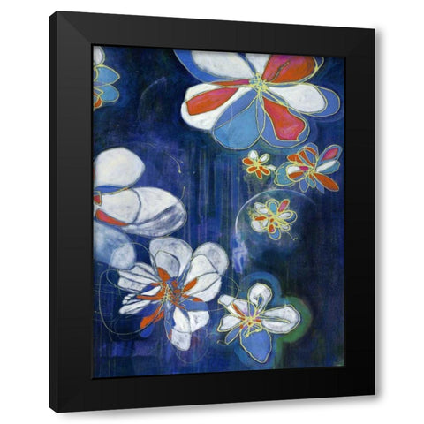 Night Blooms II Black Modern Wood Framed Art Print by Fuchs, Jodi