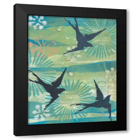 Swoop I Black Modern Wood Framed Art Print by Fuchs, Jodi