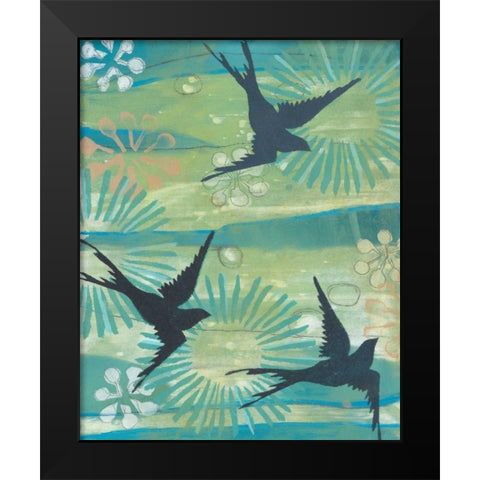 Swoop I Black Modern Wood Framed Art Print by Fuchs, Jodi