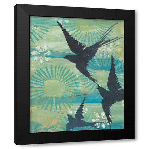 Swoop II Black Modern Wood Framed Art Print with Double Matting by Fuchs, Jodi