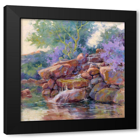 Desert Stream Black Modern Wood Framed Art Print by Pollard, Julie G.