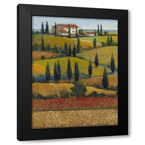 Hilltop Villa II Black Modern Wood Framed Art Print with Double Matting by OToole, Tim