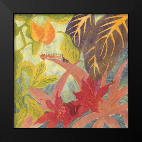 Tropical Monotype IV Black Modern Wood Framed Art Print by Roth, Carolyn