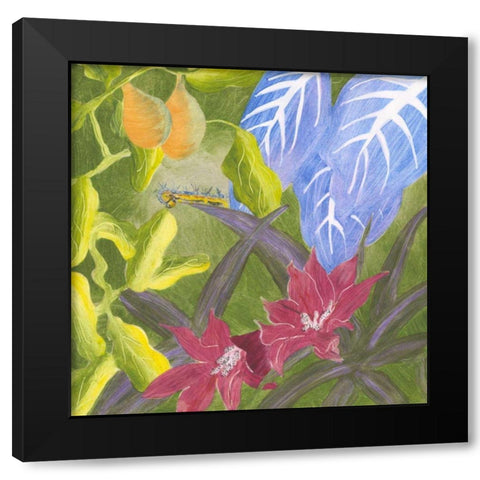 Tropical Monotype V Black Modern Wood Framed Art Print by Roth, Carolyn