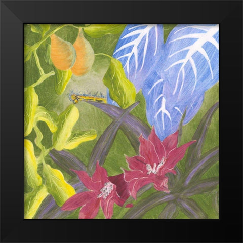 Tropical Monotype V Black Modern Wood Framed Art Print by Roth, Carolyn