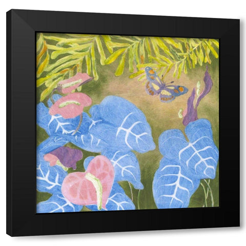 Tropical Monotype VI Black Modern Wood Framed Art Print by Roth, Carolyn