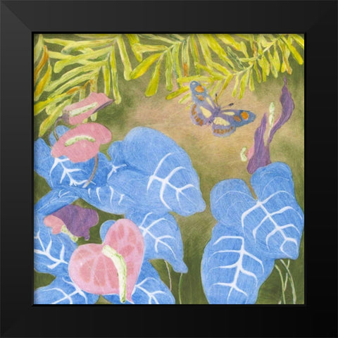 Tropical Monotype VI Black Modern Wood Framed Art Print by Roth, Carolyn