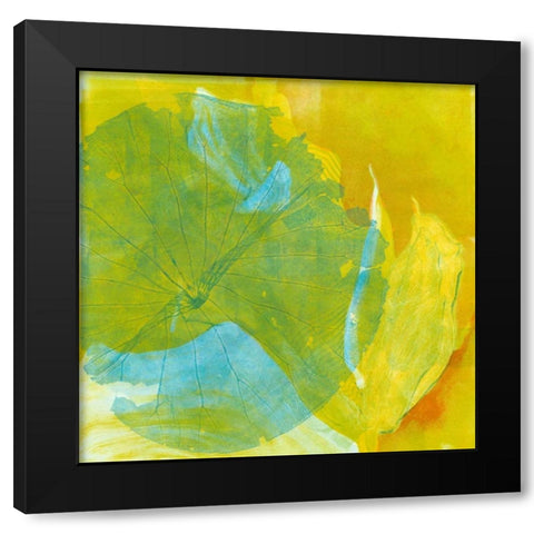 Lotus Monotype I Black Modern Wood Framed Art Print with Double Matting by Roth, Carolyn