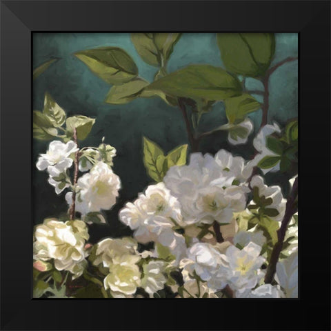 White Roses I Black Modern Wood Framed Art Print by Novak, Rick