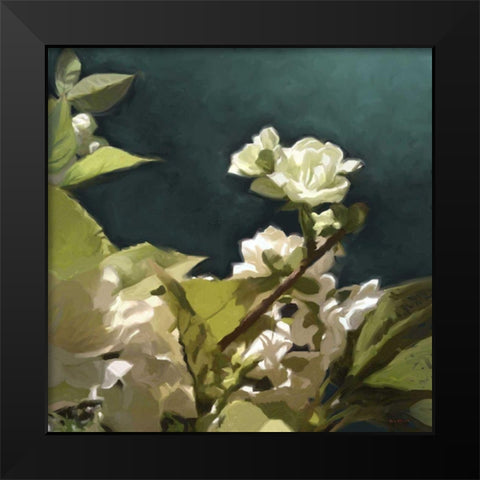 White Roses II Black Modern Wood Framed Art Print by Novak, Rick