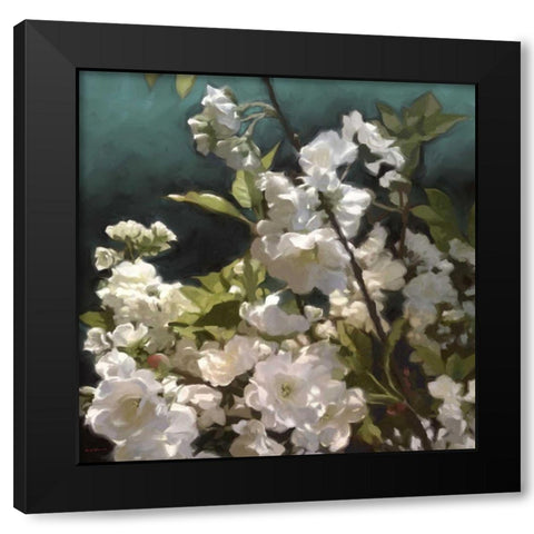 White Roses III Black Modern Wood Framed Art Print with Double Matting by Novak, Rick