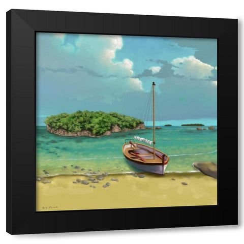 Sailing Serenity I Black Modern Wood Framed Art Print by Novak, Rick