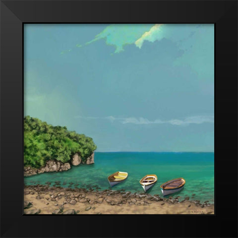 Sailing Serenity II Black Modern Wood Framed Art Print by Novak, Rick